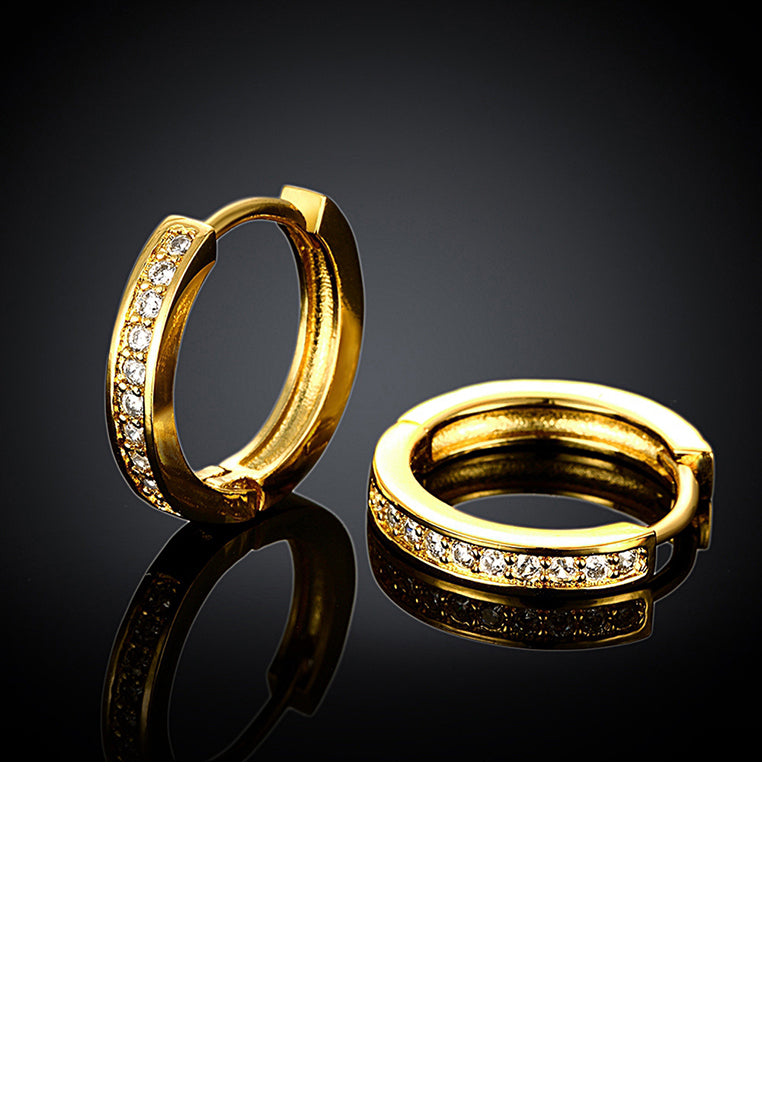 Popular Plated Gold Single Row Cubic Zircon Earrings