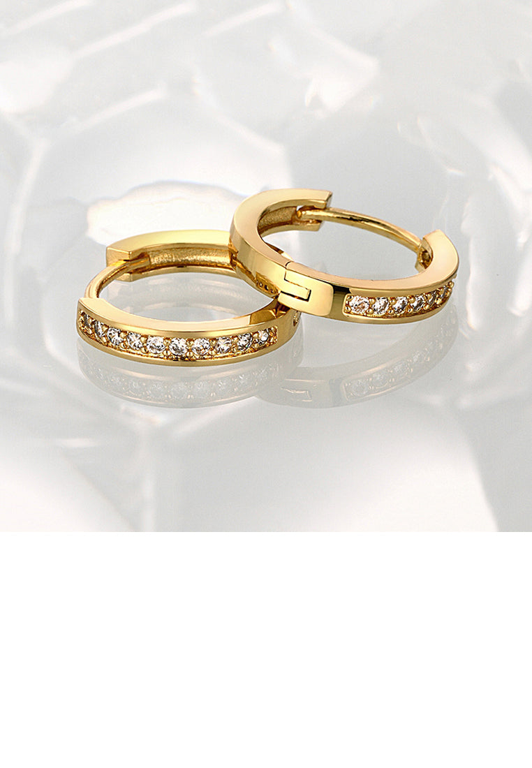 Popular Plated Gold Single Row Cubic Zircon Earrings