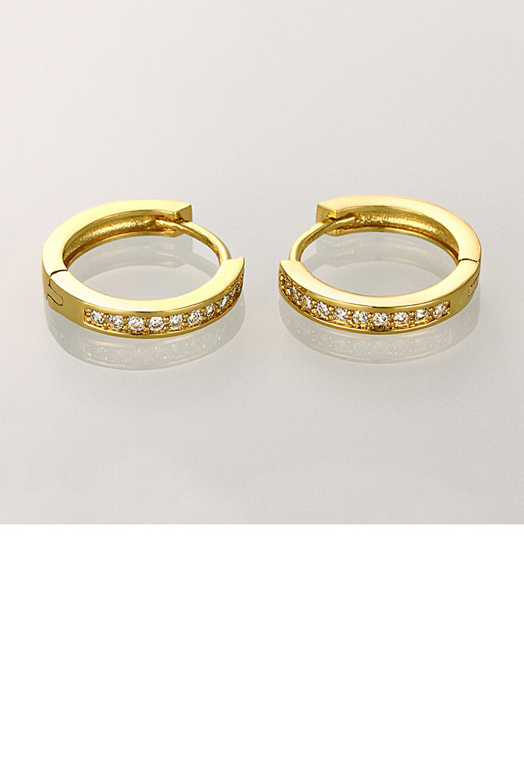 Popular Plated Gold Single Row Cubic Zircon Earrings