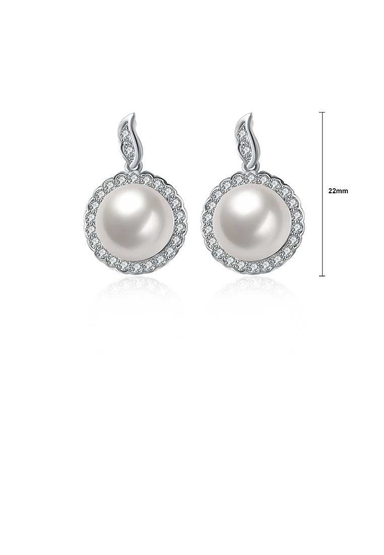 Elegant and Fshion Geometric Round Pearl Stud Earrings - Luxurious Look