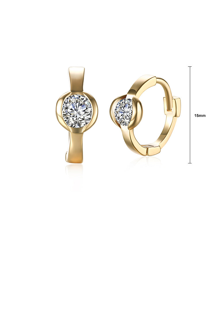 Fashion Simple Plated Champagne Geometric Cubic Zircon Earrings