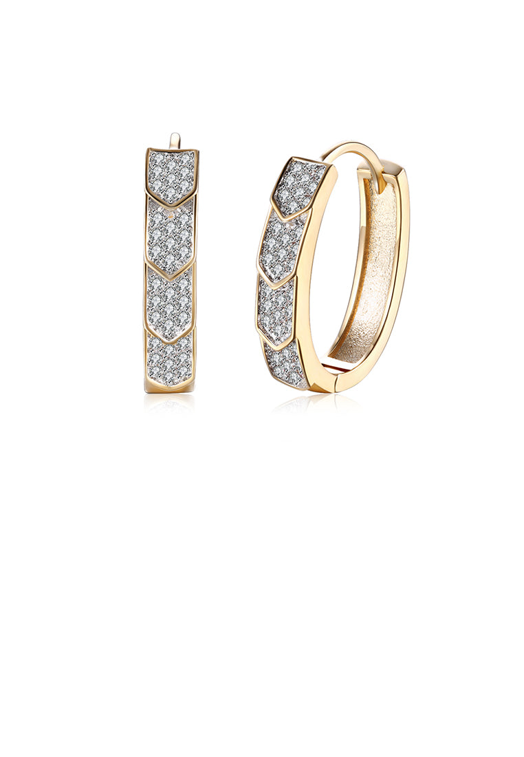 Fashion Elegant Plated Champagne Gold Arrow Cubic Zircon Earrings