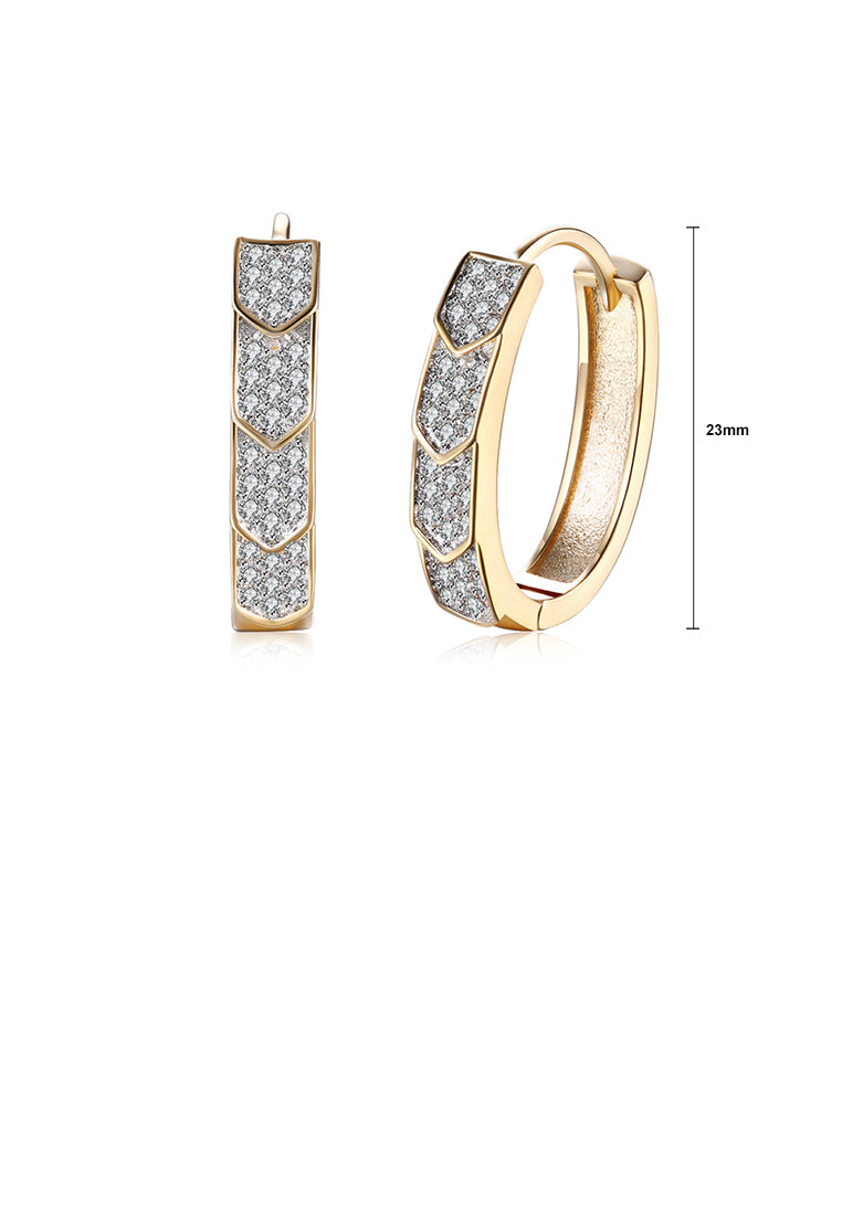 Fashion Elegant Plated Champagne Gold Arrow Cubic Zircon Earrings