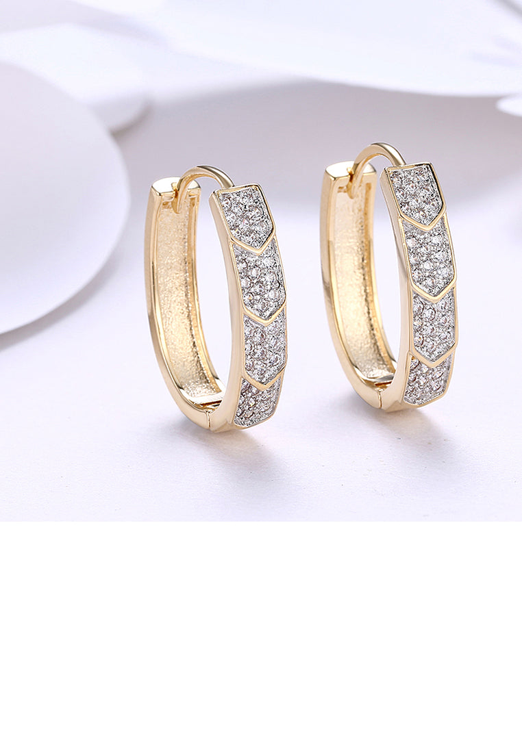 Fashion Elegant Plated Champagne Gold Arrow Cubic Zircon Earrings
