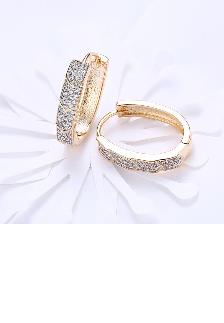 Fashion Elegant Plated Champagne Gold Arrow Cubic Zircon Earrings