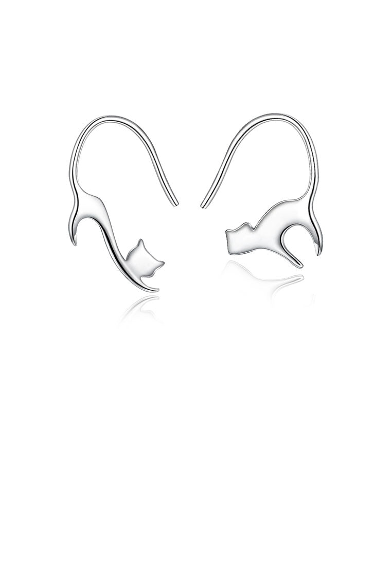 925 Sterling Silver Cat Earrings