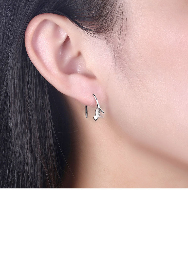 925 Sterling Silver Cat Earrings