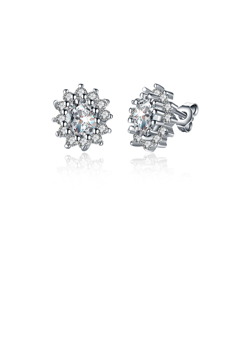 Sparkling Bright Luxury Elegant Noble Fashion Flower Cubic Zircon Earrings