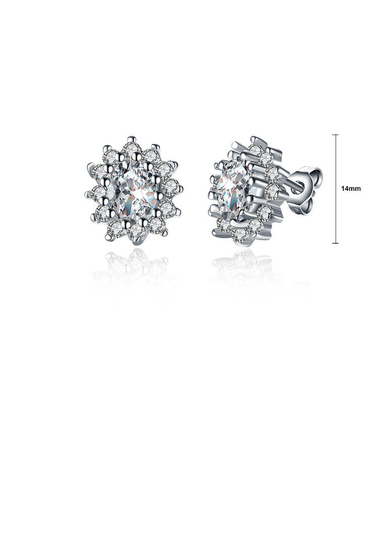 Sparkling Bright Luxury Elegant Noble Fashion Flower Cubic Zircon Earrings