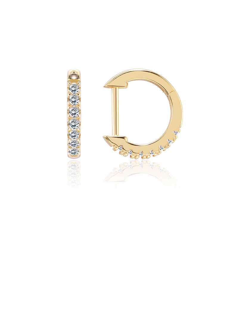 Fashion Simple Plated Gold Geometric Circle Cubic Zircon Stud Earrings