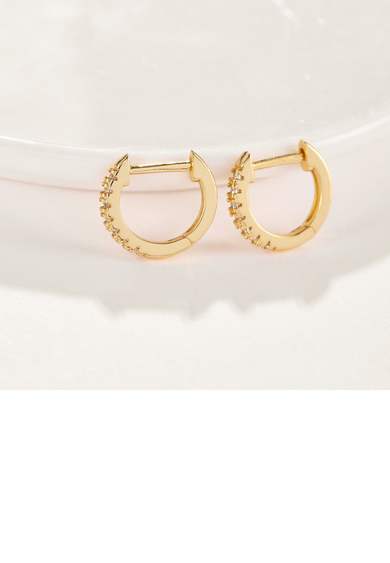 Fashion Simple Plated Gold Geometric Circle Cubic Zircon Stud Earrings