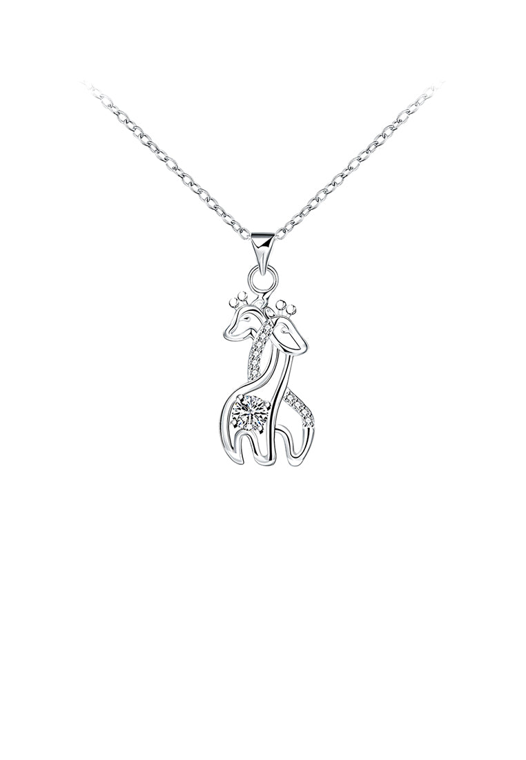 Simple Giraffe Pendant with Austrian Element Crystal and Necklace