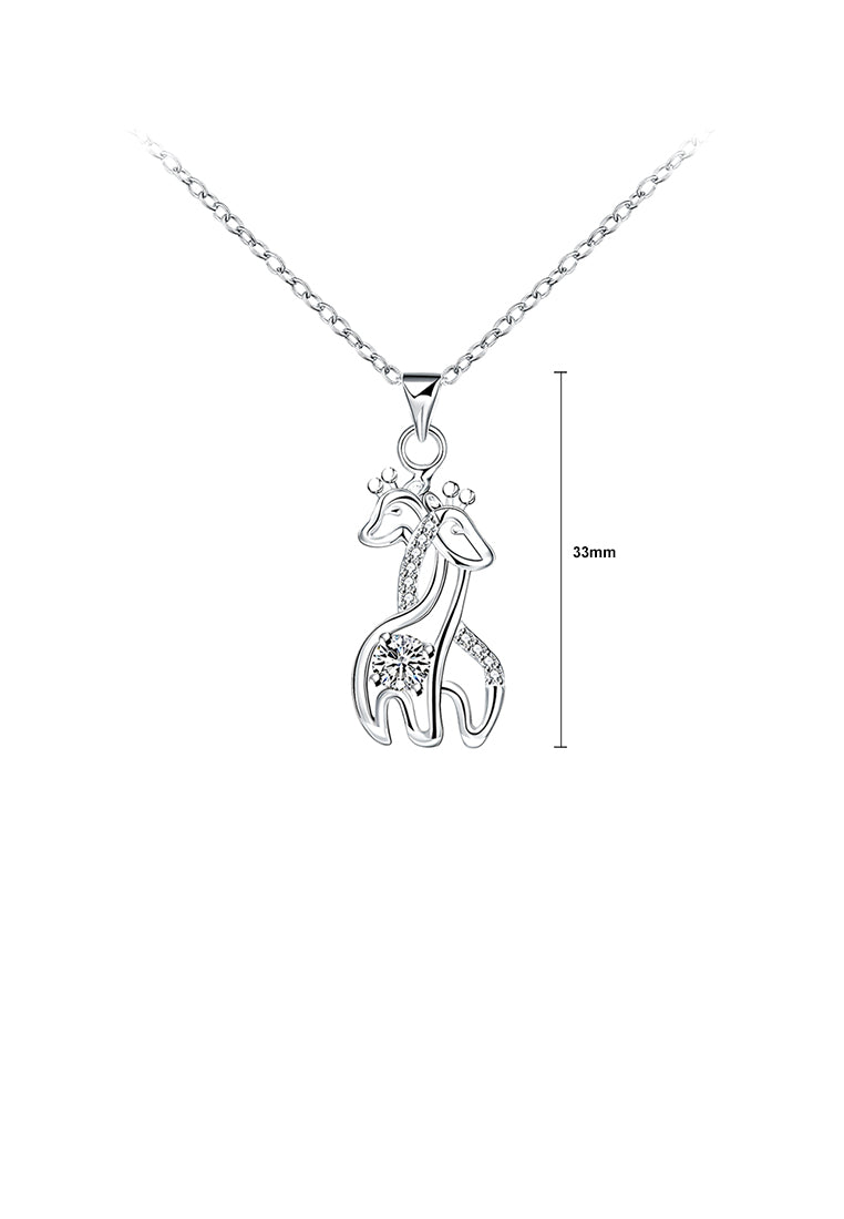 Simple Giraffe Pendant with Austrian Element Crystal and Necklace