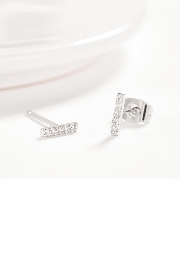 Simple Fashion Letter I Cubic Zircon Stud Earrings
