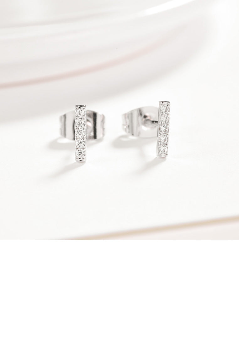 Simple Fashion Letter I Cubic Zircon Stud Earrings