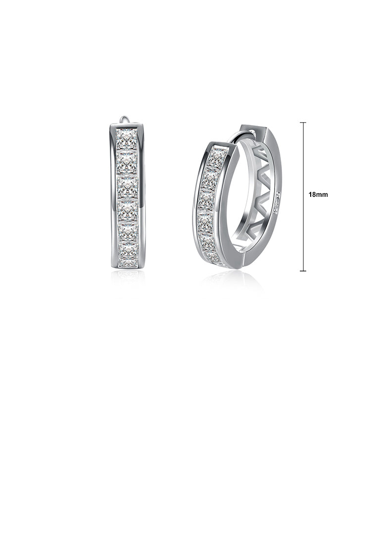 Simple 1-shaped Earrings with Cubic Zircon