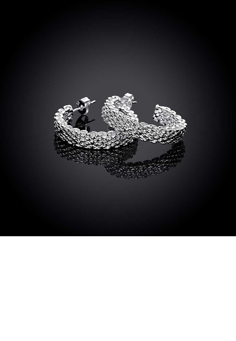 Simple and Fashion Mesh Woven Geometric Earrings