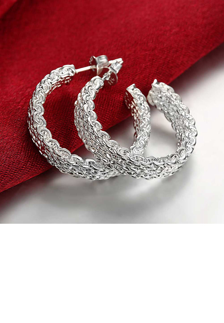 Simple and Fashion Mesh Woven Geometric Earrings