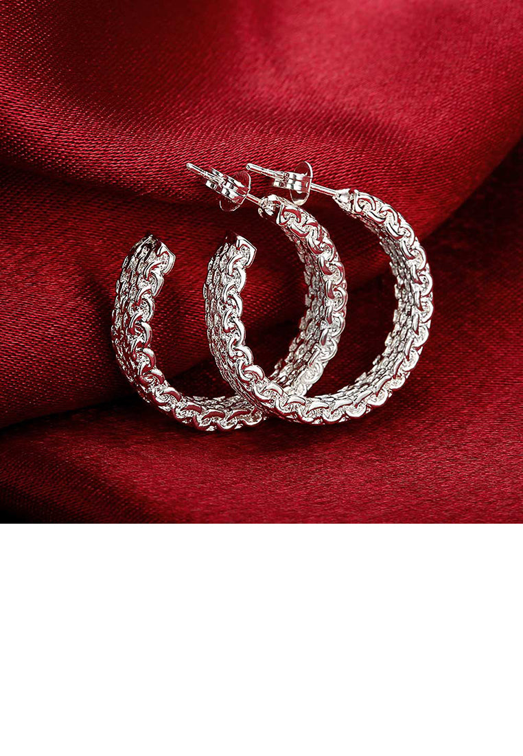 Simple and Fashion Mesh Woven Geometric Earrings