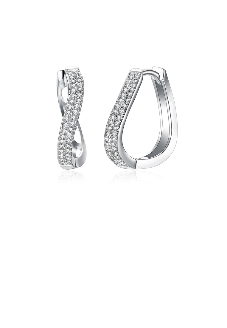 Fashion Elegant Geometric Circle Cubic Zircon Earrings