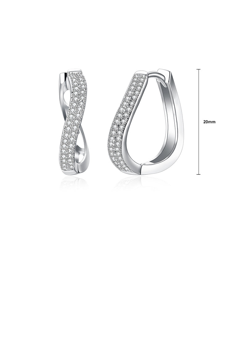 Fashion Elegant Geometric Circle Cubic Zircon Earrings