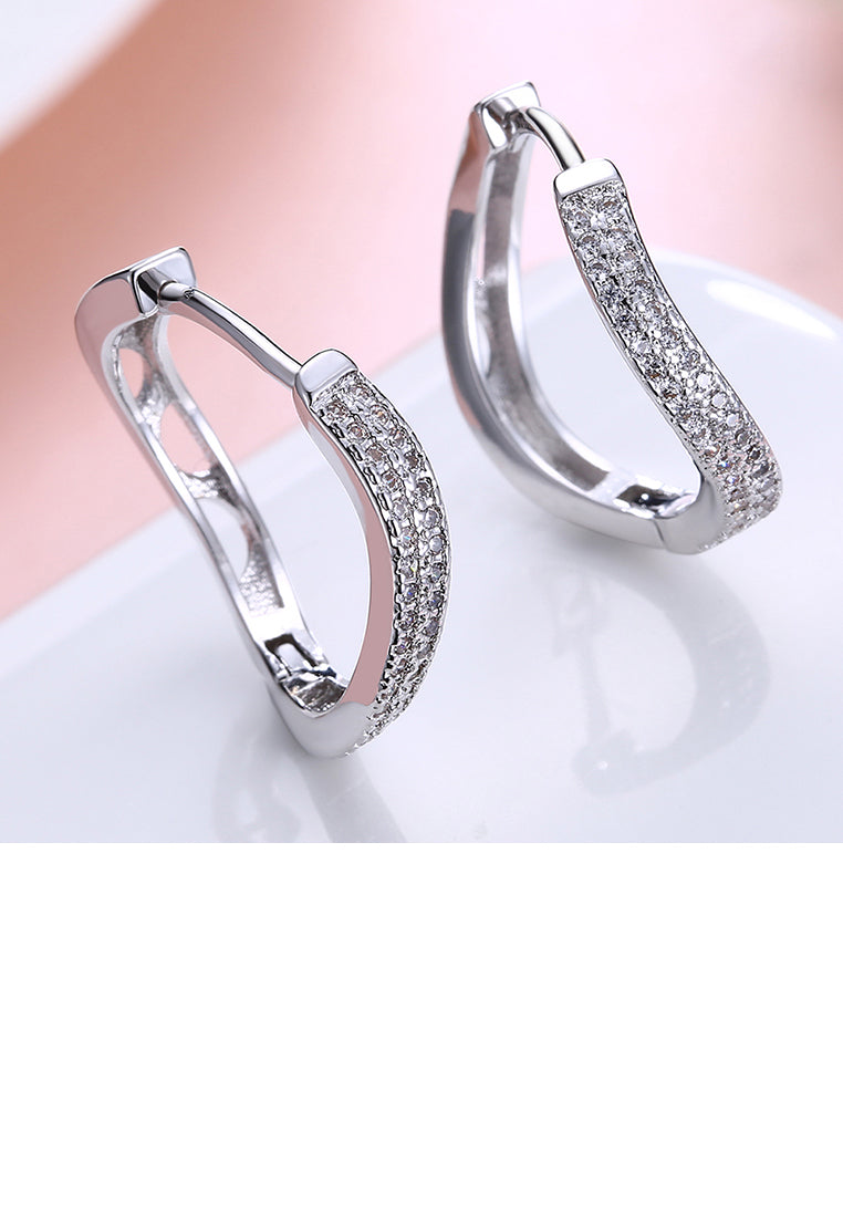 Fashion Elegant Geometric Circle Cubic Zircon Earrings