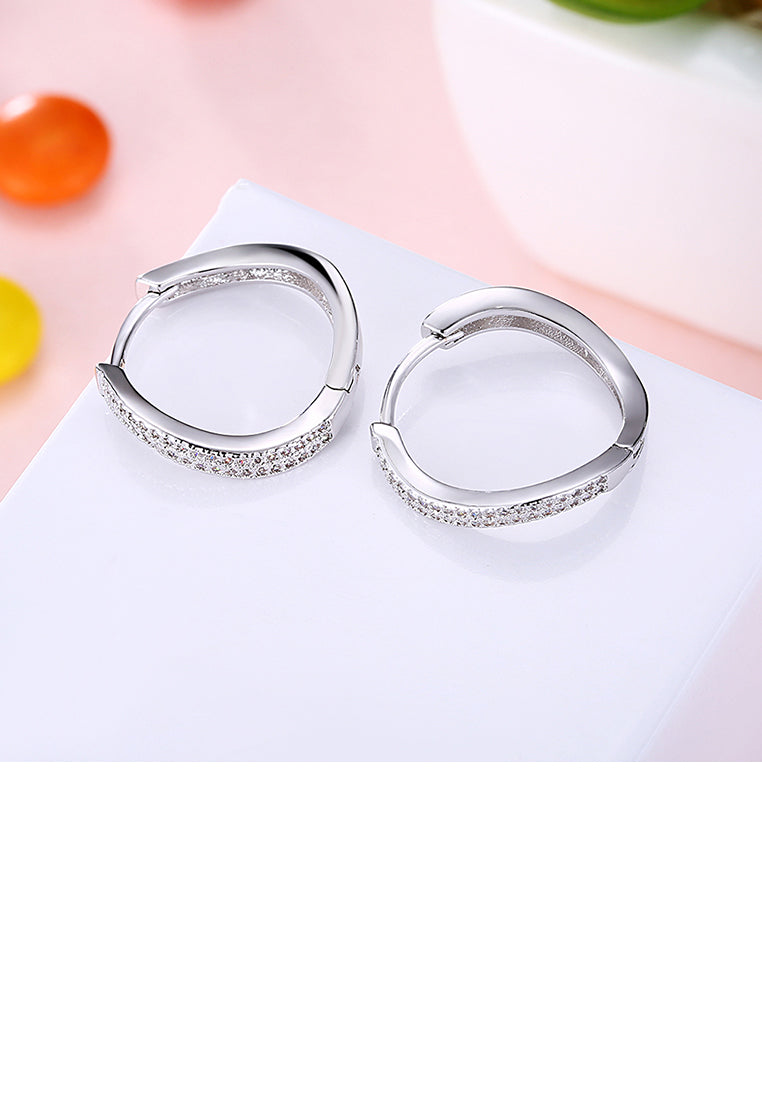 Fashion Elegant Geometric Circle Cubic Zircon Earrings