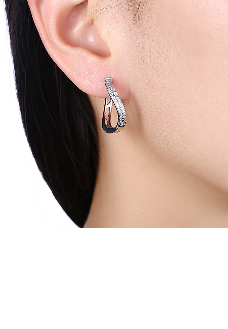 Fashion Elegant Geometric Circle Cubic Zircon Earrings