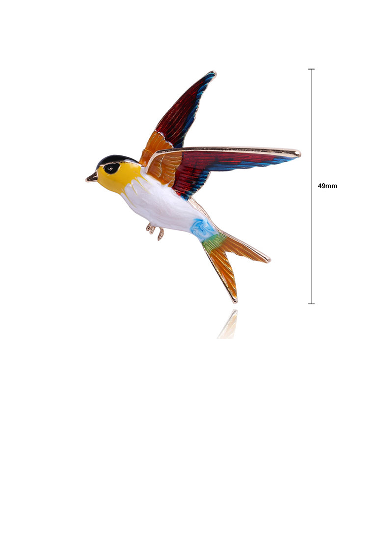 Fashion Simple Plated Gold Yellow Swallow Brooch