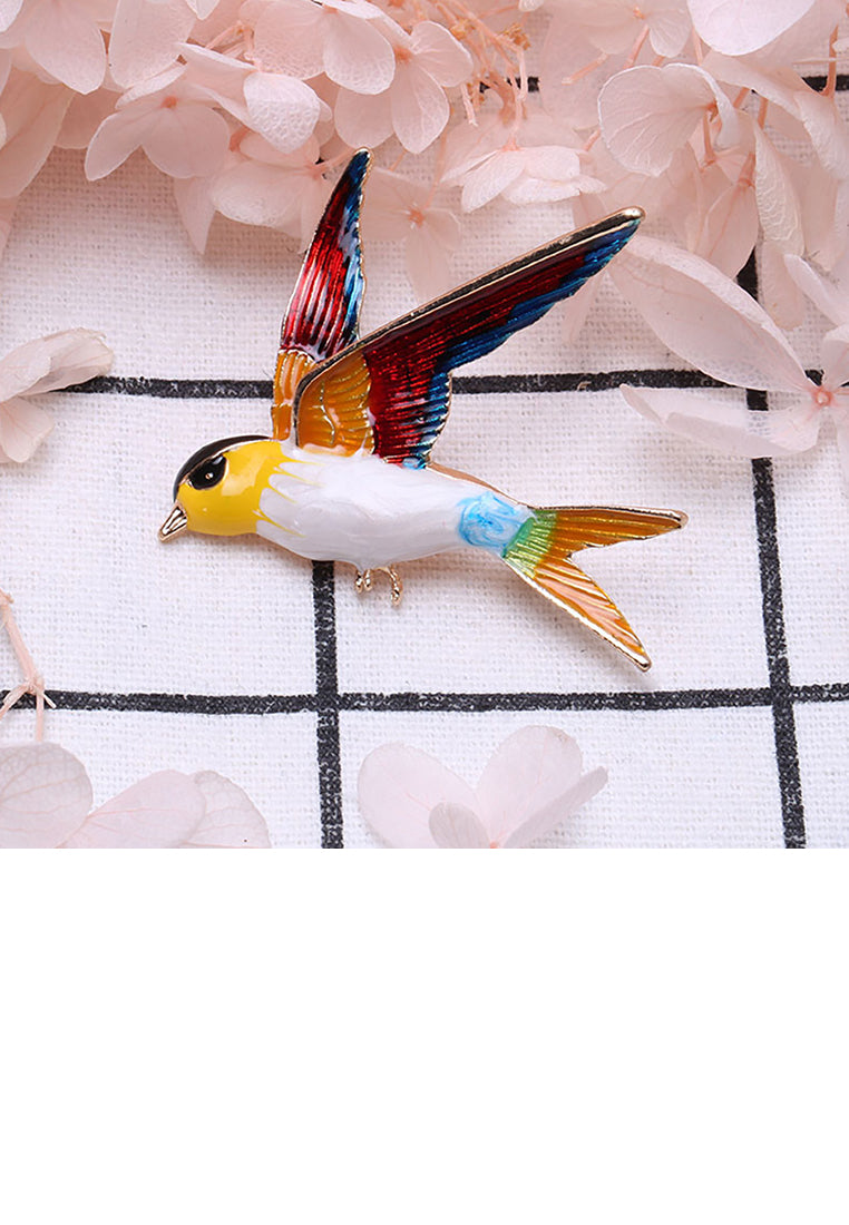 Fashion Simple Plated Gold Yellow Swallow Brooch