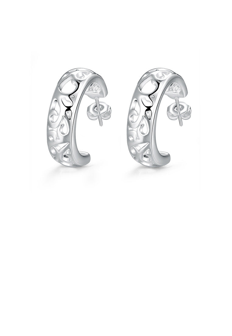 Classic Simple Openwork Carved Geometric Stud Earrings