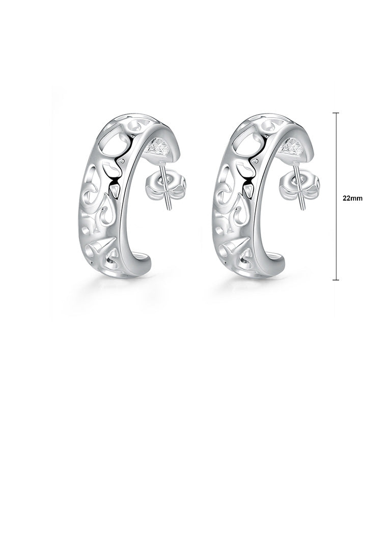 Classic Simple Openwork Carved Geometric Stud Earrings