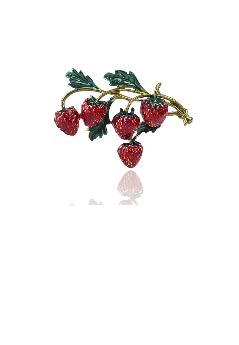 Fashion Sweet Enamel Strawberry Brooch