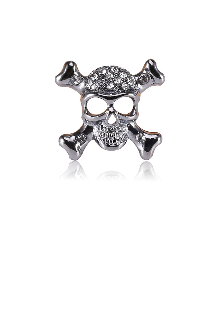 Fashion Personality Skull Brooch with Cubic Zirconia - Luxurious Look
