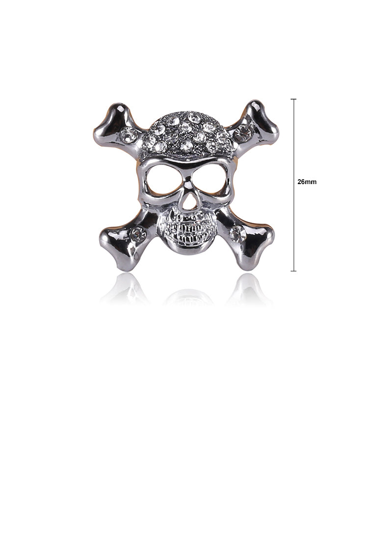 Fashion Personality Skull Brooch with Cubic Zirconia - Luxurious Look