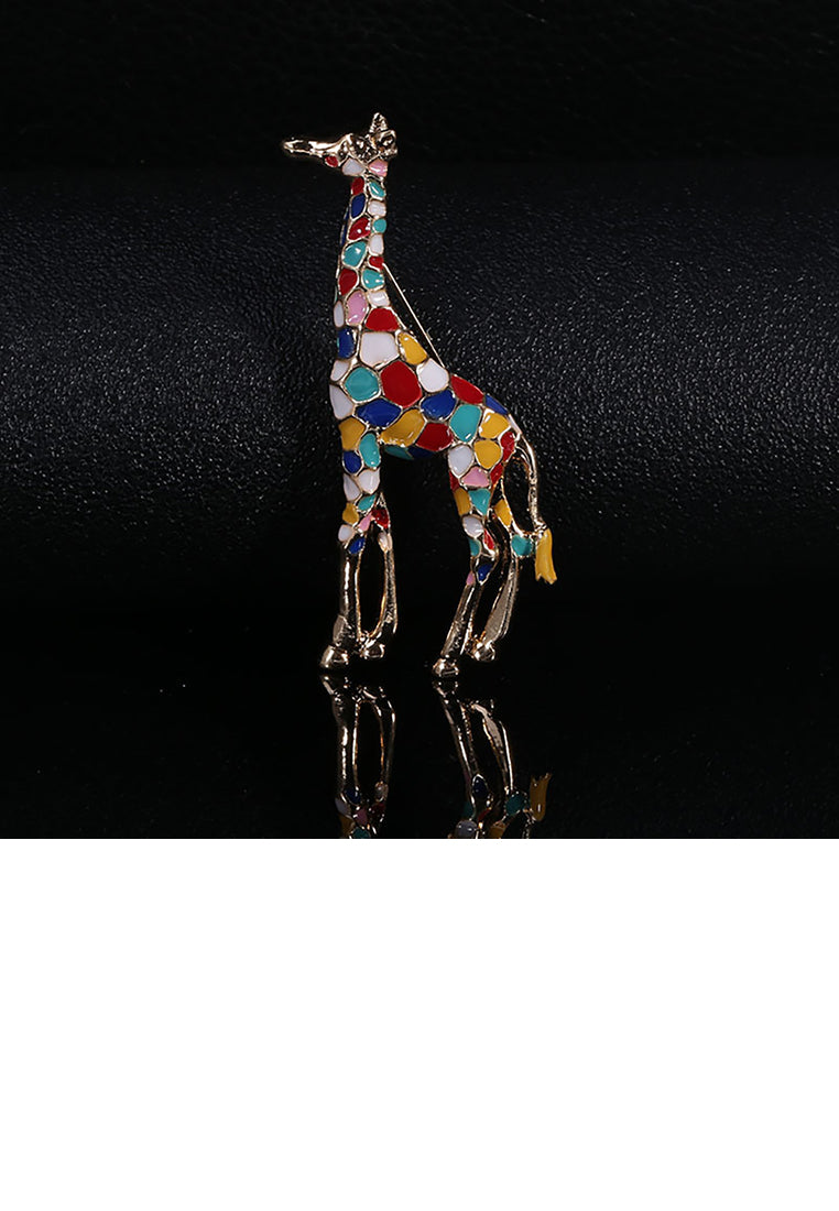 Fashion Simple Plated Gold Color Giraffe Brooch
