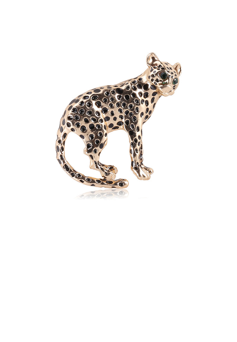 Fashion and Elegant Cheetah Brooch with Cubic Zirconia - Luxurious Look