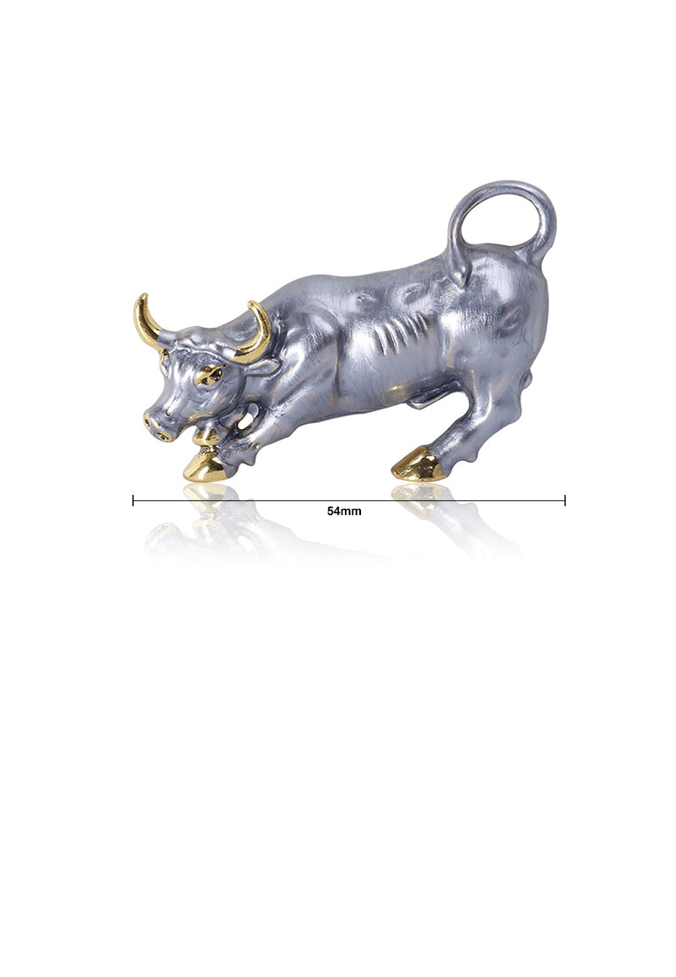 Fashion Personality Gray Bull Brooch