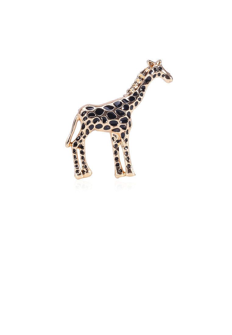 Simple and Cute Plated Gold Giraffe Brooch