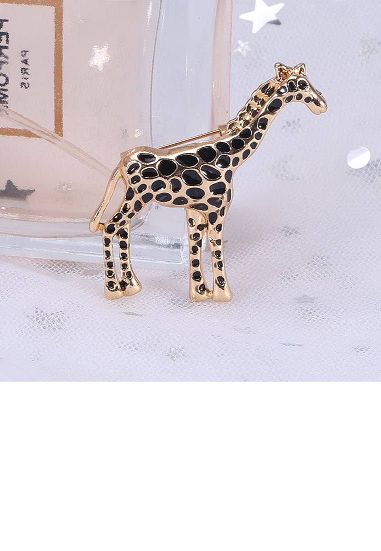 Simple and Cute Plated Gold Giraffe Brooch