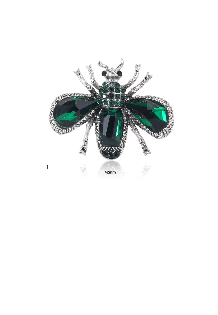 Fashion Personality Bee Brooch with Green Cubic Zirconia - Luxurious Look