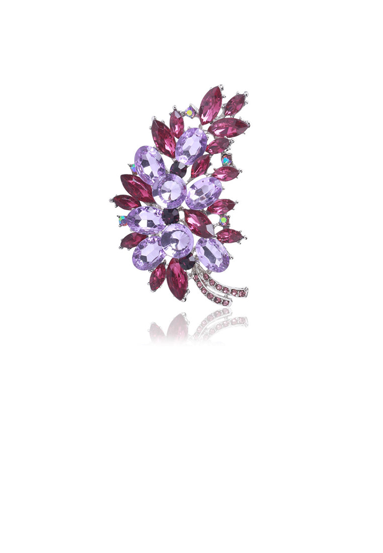 Fashion Bright Feather Brooch with Cubic Zirconia - Luxurious Look