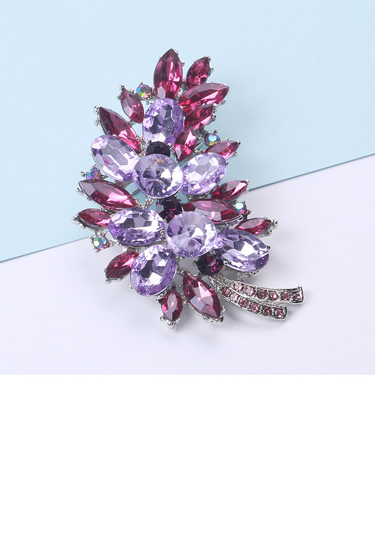 Fashion Bright Feather Brooch with Cubic Zirconia - Luxurious Look