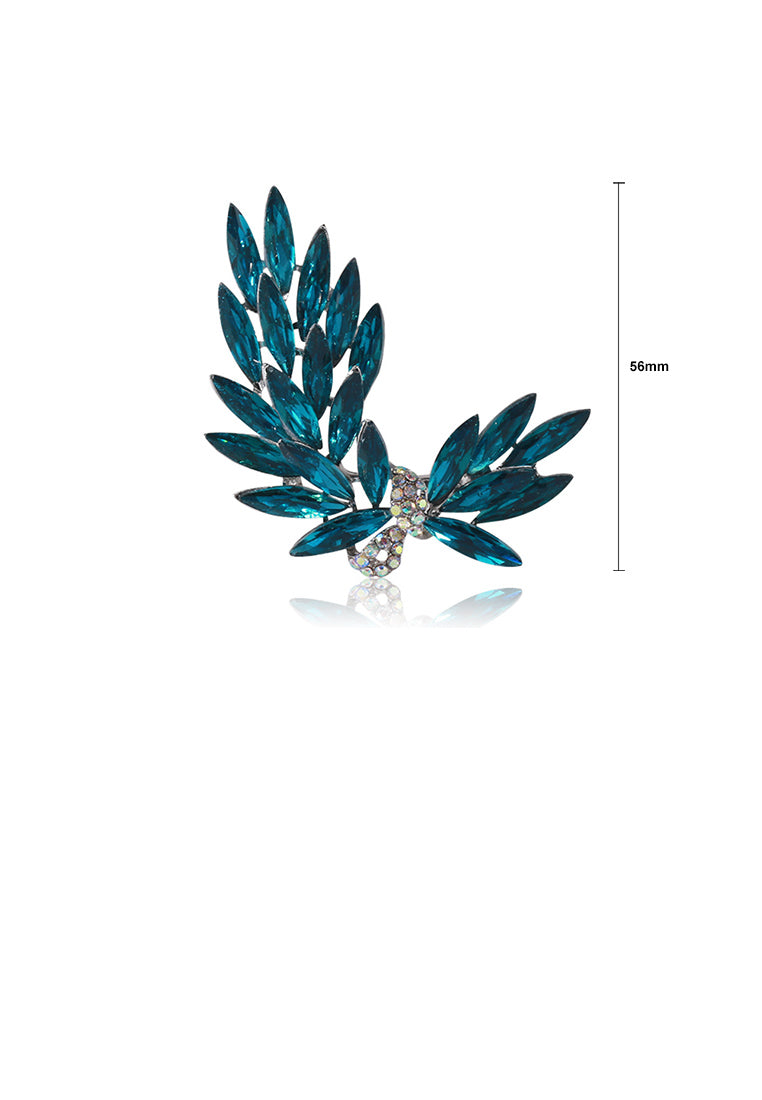 Fashion Bright Flower Brooch with Blue Cubic Zirconia - Luxurious Look