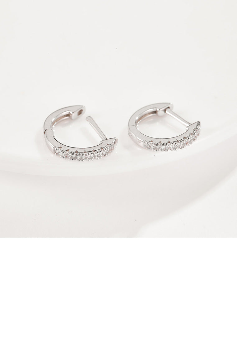 Fashion Simple Geometric Circle Cubic Zircon Stud Earrings