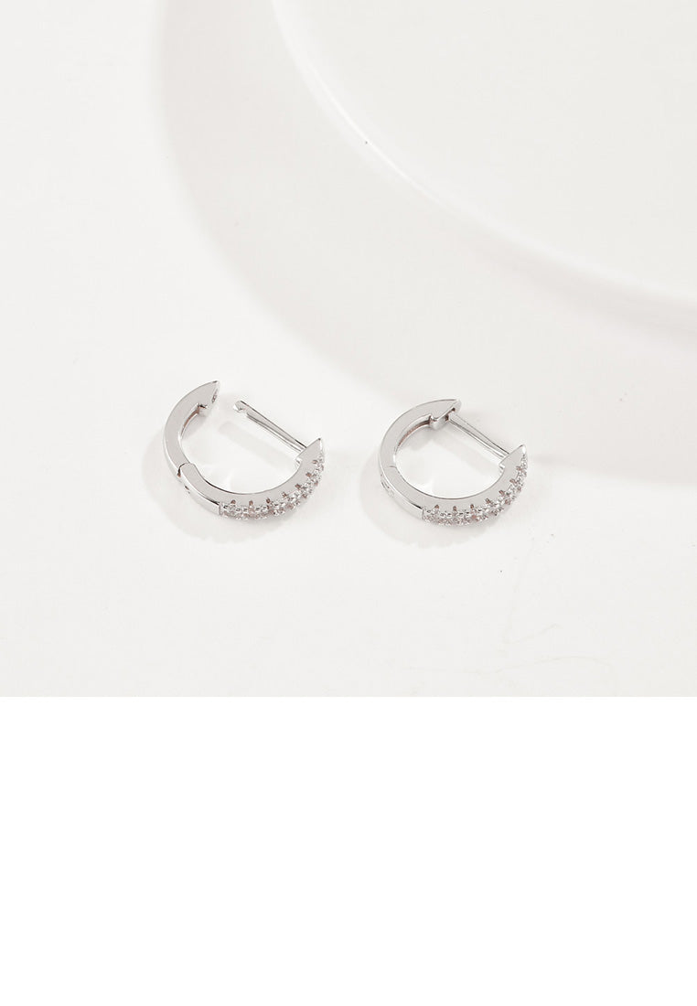 Fashion Simple Geometric Circle Cubic Zircon Stud Earrings