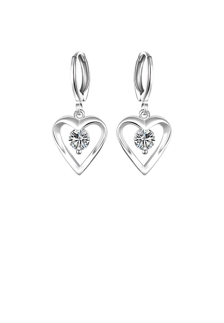 Simple Romantic Heart Shaped Cubic Zircon Earrings