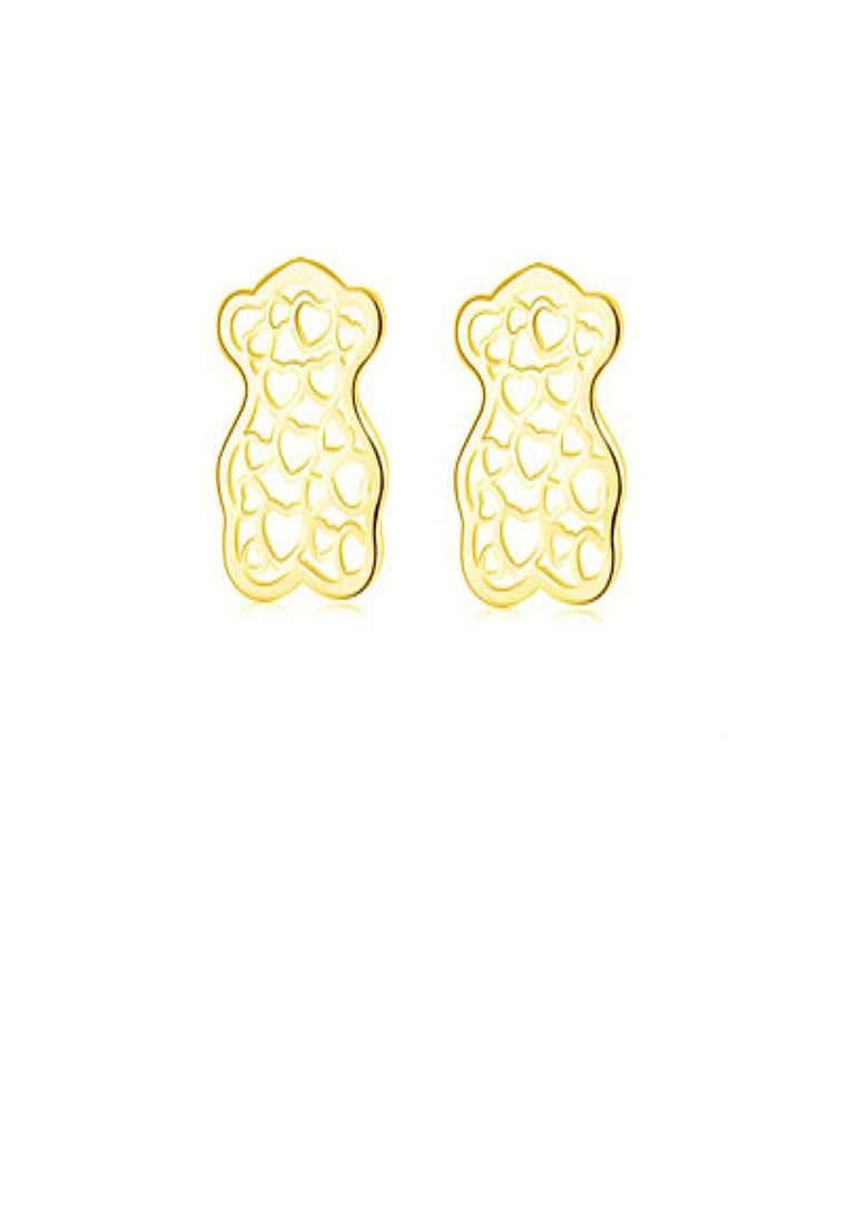 Simple Plated Gold Heart-shaped Cutout Earrings