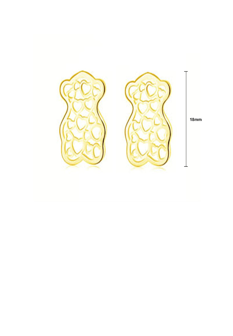 Simple Plated Gold Heart-shaped Cutout Earrings