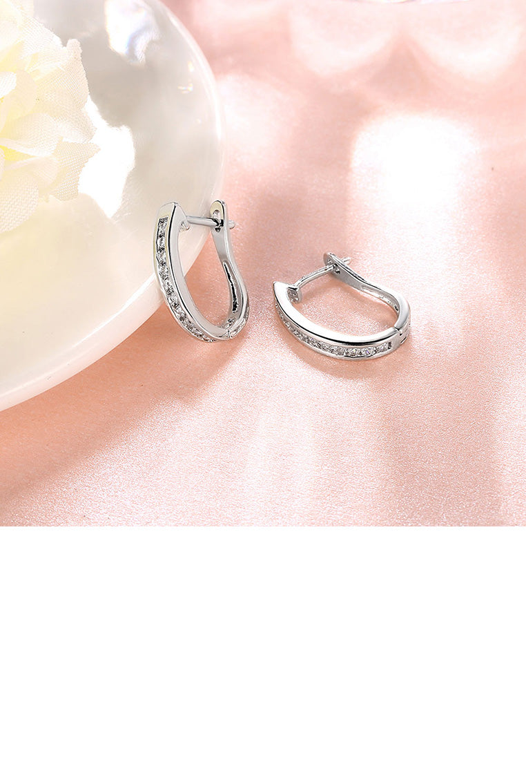 Fashion Simple Geometric Cubic Zircon Stud Earrings